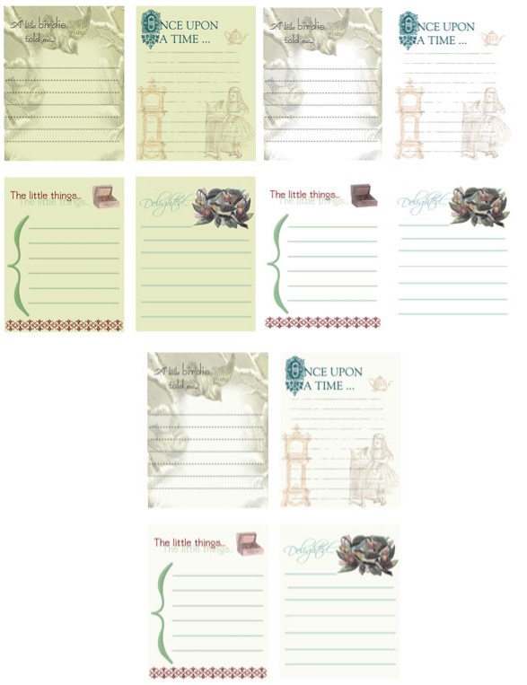Vintage Once Upon a Time Journaling Cards