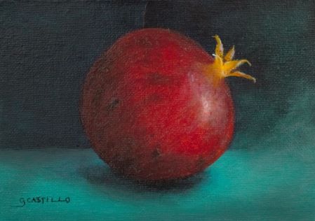 juicy pomgranate on aquamarine